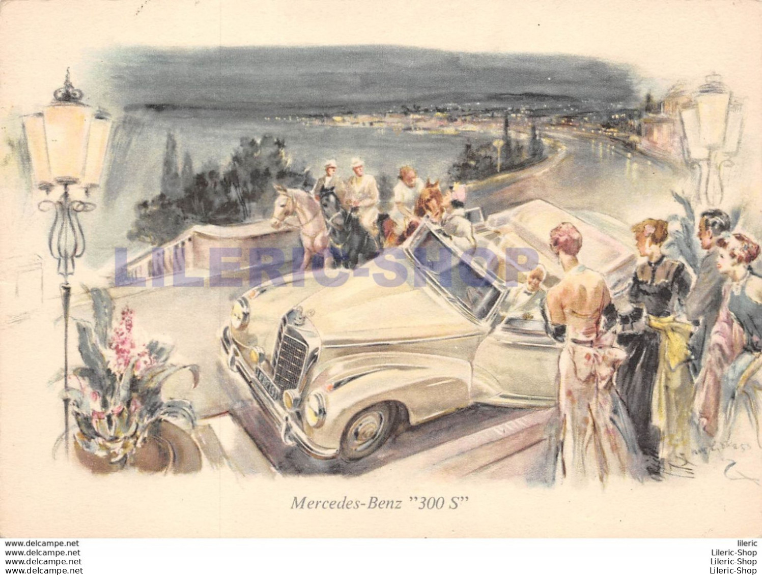 MERCEDES-BENZ  "300 S" ▬ DESSIN PAR HANS LISKA PUBLICISTE AUTOMOBILE 1950 ± - Passenger Cars
