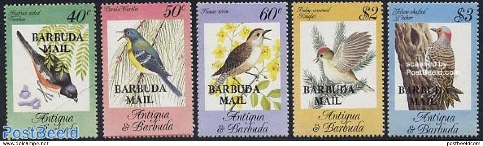 Barbuda 1984 Birds 5v, Mint NH, Nature - Birds - Woodpeckers - Barbuda (...-1981)