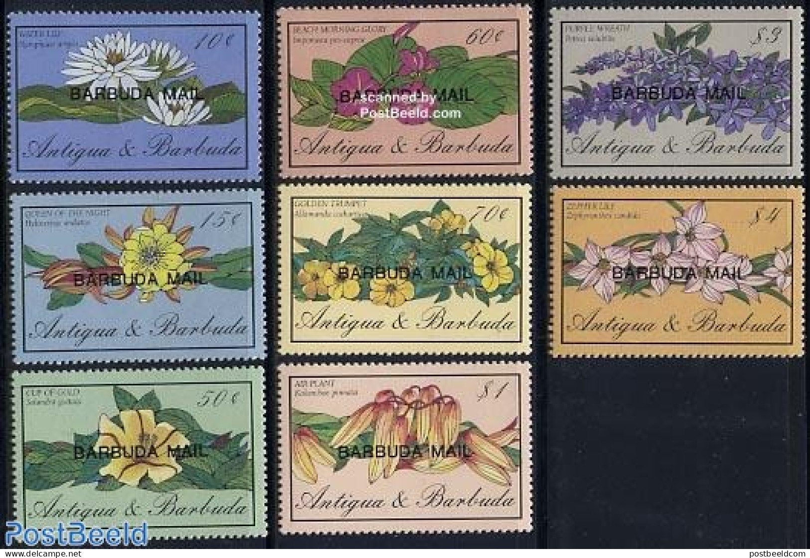 Barbuda 1986 Flowers 8v, Mint NH, Nature - Flowers & Plants - Barbuda (...-1981)