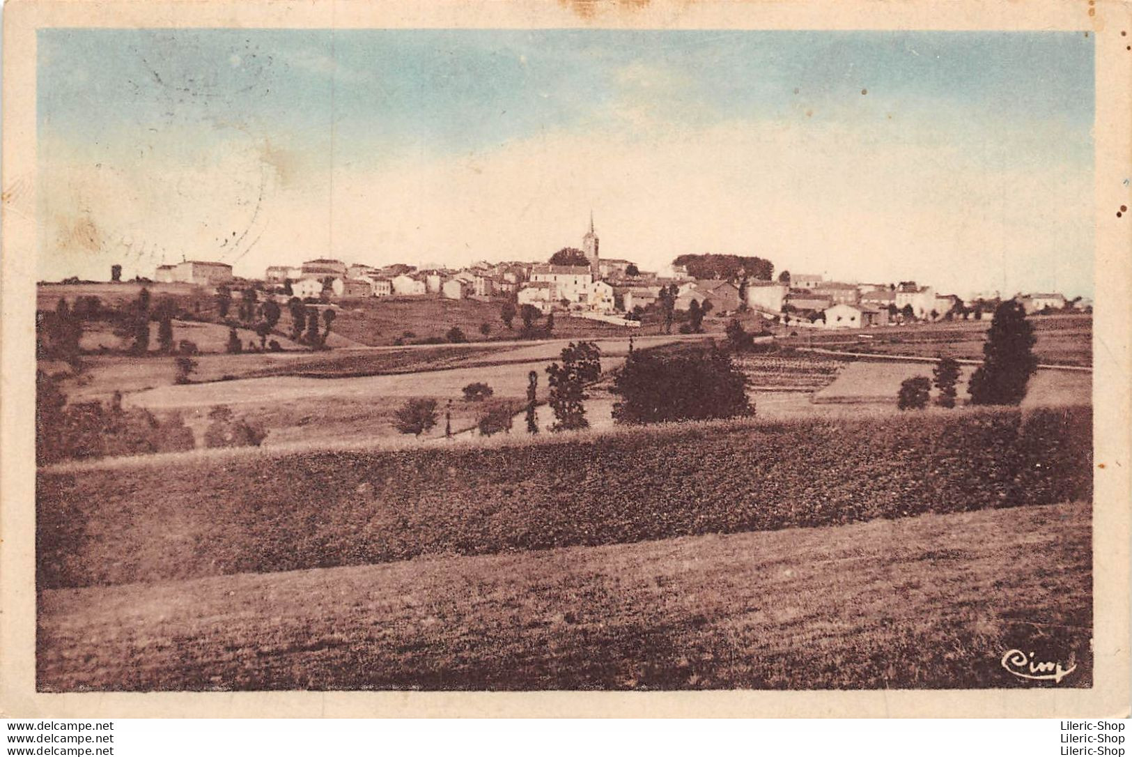 ST-MAURICE-en-GOURGOIS (Loire) CPA 1947 Vue Générale - Route De St-Bonnet Le-Chateau -Éd. COMBIER - Other & Unclassified