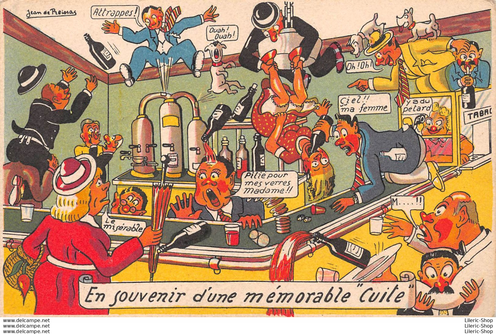 Jean De PREISSAC Illustrateur " Souvenir D'une Mémorable Cuite " 1956 - Preissac