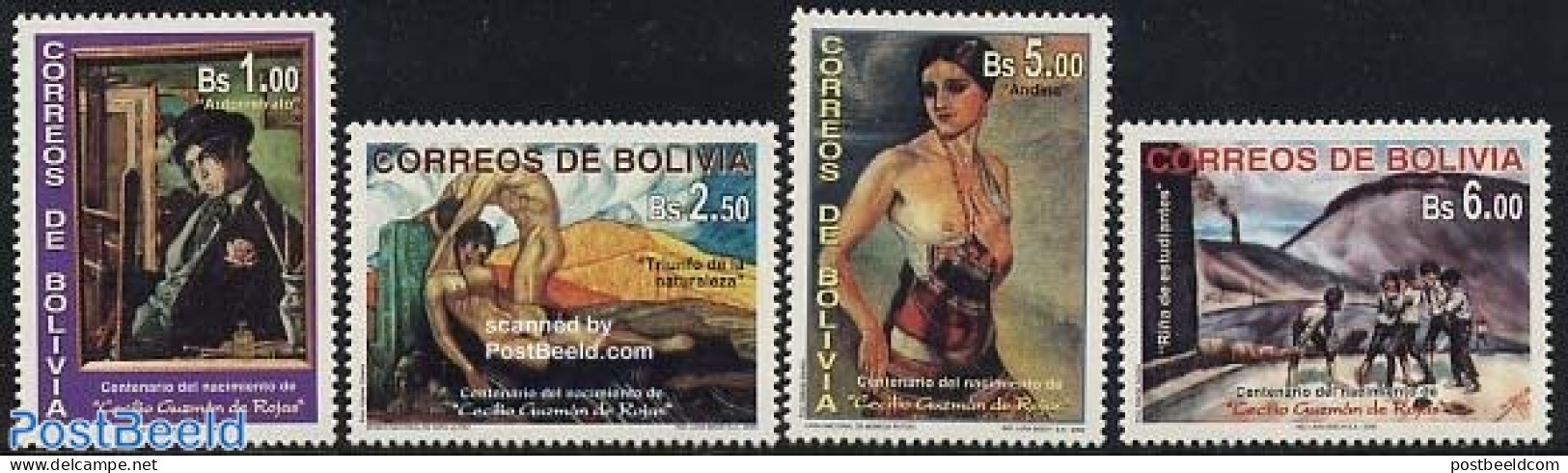 Bolivia 2000 C. Guzman De Rojas 4v, Mint NH, Modern Art (1850-present) - Bolivie