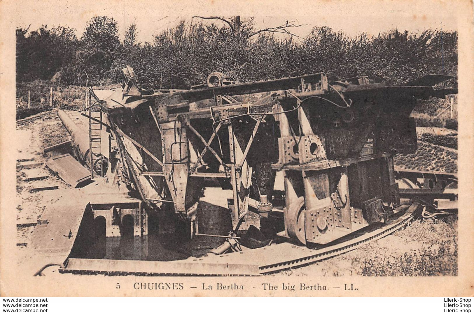 MILITARIA WW1 ► CHUIGNES (80) ► 2 CPA ►La Bertha - The Big Bertha ► Éd. G.R - Equipment