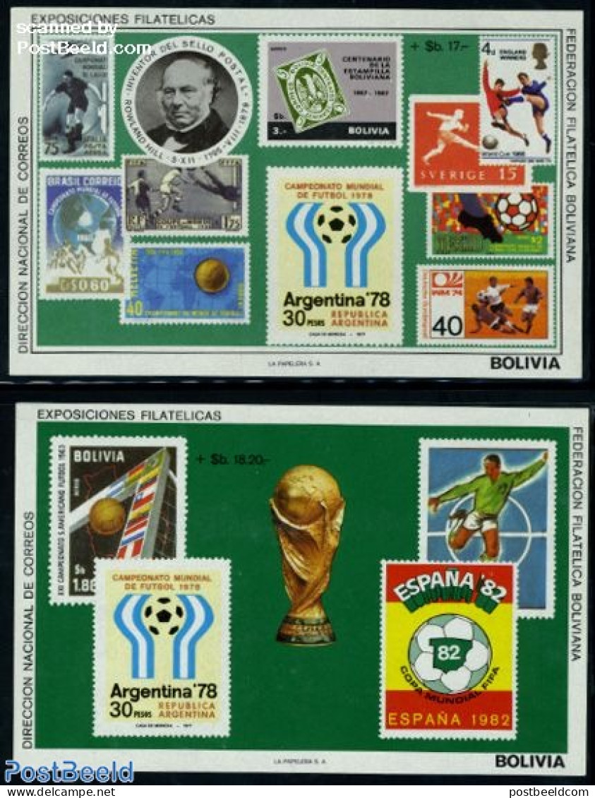 Bolivia 1979 World Cup Football 2 S/s, Mint NH, Sport - Football - Bolivien