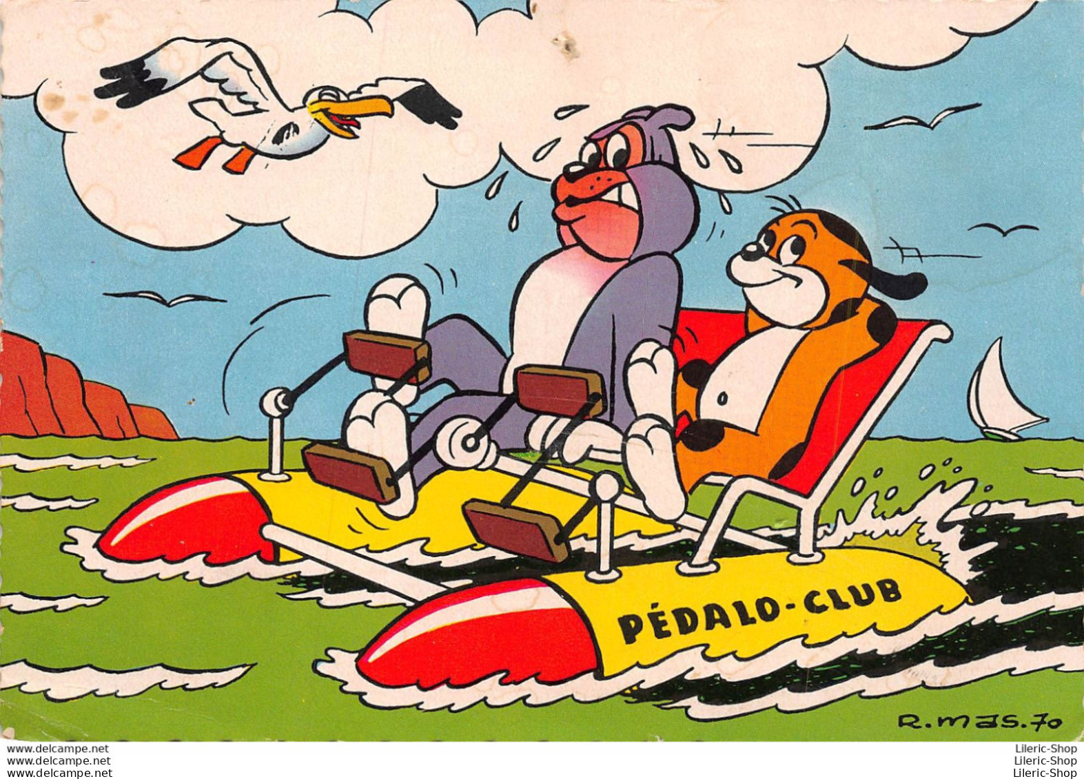 BANDES DESSINEES ( Pif Gadget ) PEDALO CLUB ... CPSM Dentelée GF ( Illustration R. MAS 1970 ) - Comics