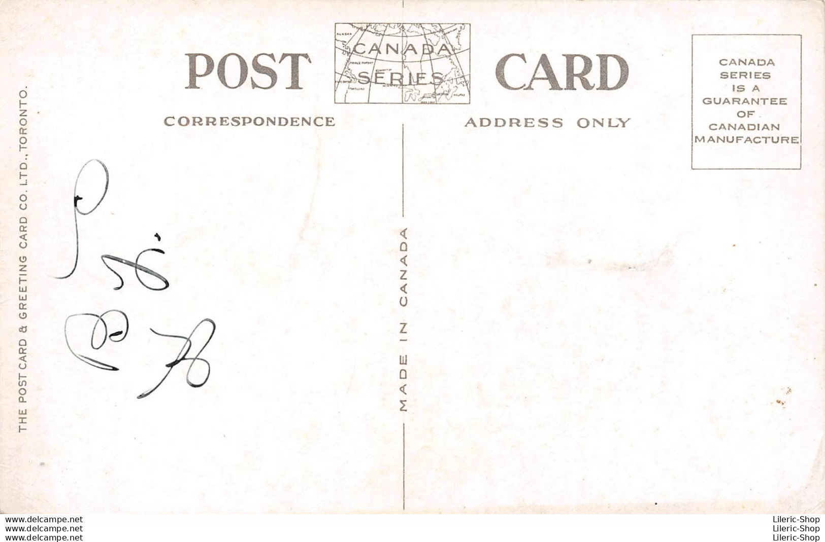 VINTAGE POSTCARD  ±1920 - Québec, Mountain Hill With Horse Hitch  - The Post Card & Greeting Card CO LTD., TORONTO - Québec - La Cité