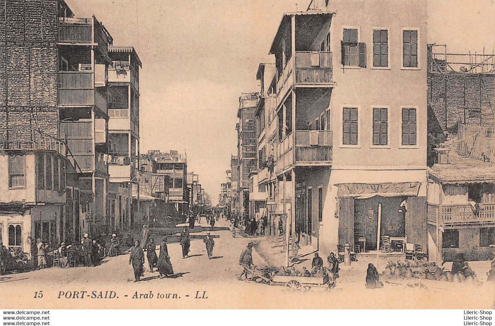 VINTAGE POSTCARD ±1920 - PORT-SAID Arab Town La Ville Arabe - ÉD. LL. N°15 - Port-Saïd