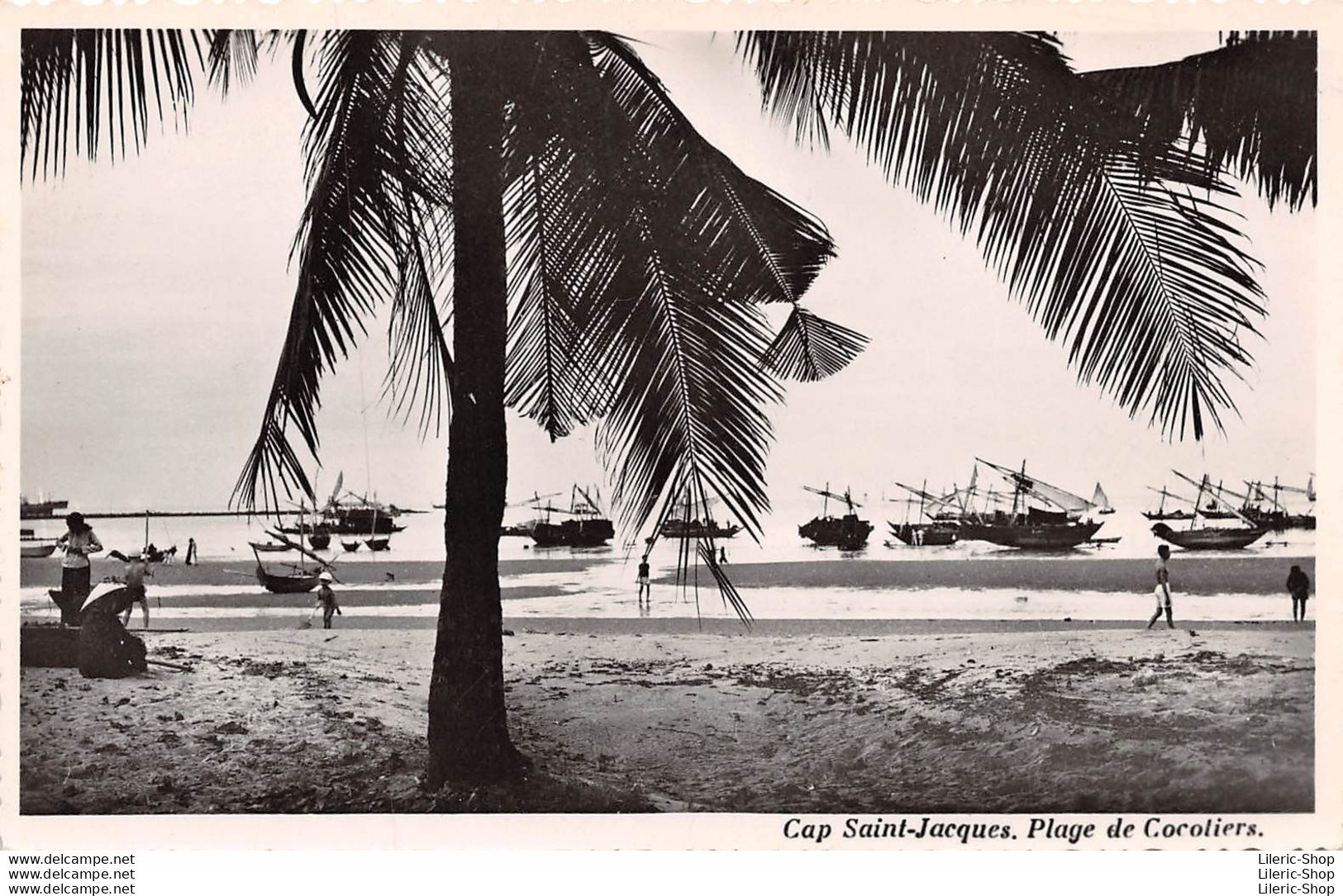 VINTAGE POSTCARD 1953 -  CAP St-JACQUES Plage Des Cocotiers - Photo NAM PHAT, SAIGON - Vietnam