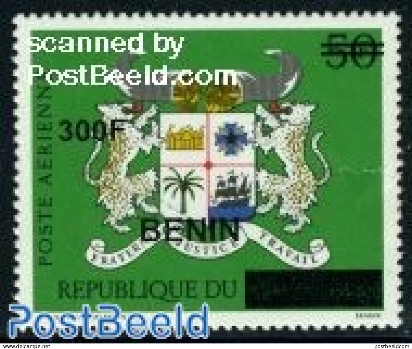 Benin 2009 Coat Of Arms Overprint 1v, Mint NH, History - Transport - Coat Of Arms - Ships And Boats - Ungebraucht