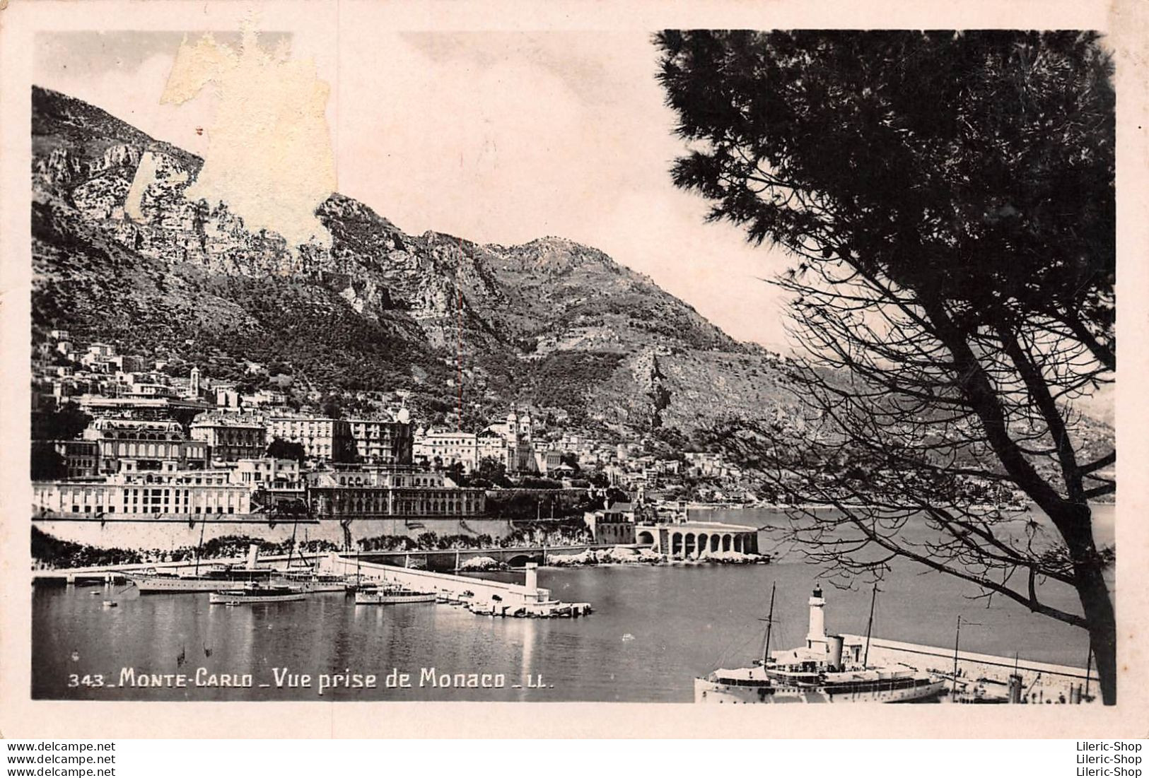 VINTAGE POSTCARD 1936 - MONTE CARLO -  VUE PRISE DE MONACO - . LES BELLES ÉDITIONS FRANÇAISES - Monte-Carlo