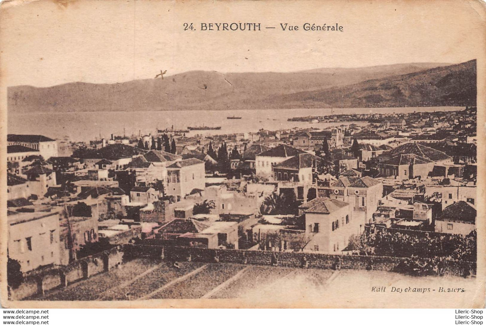 VINTAGE POSTCARD 1921 - Beyrouth ,Vue Générale, - Libanon