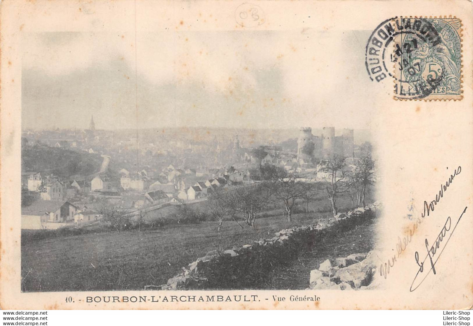 BOURBON L'ARCHAMBAULT (03) CPA 1907 - Vue Générale - - Bourbon L'Archambault