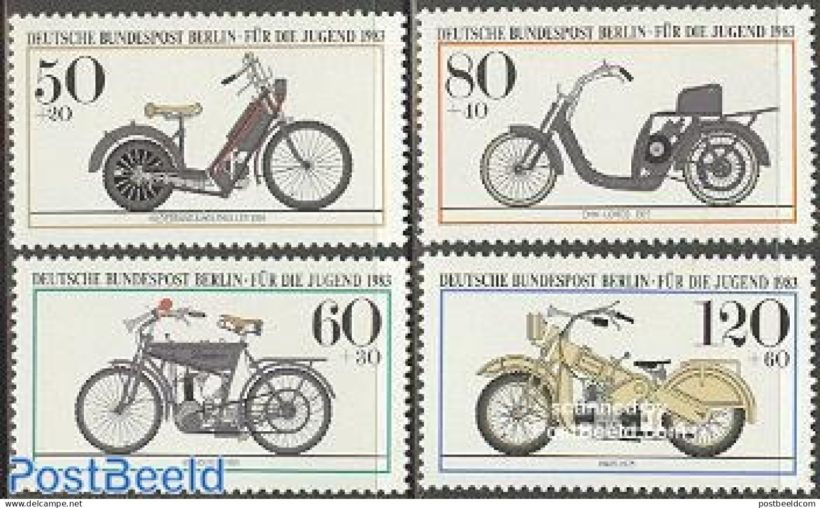 Germany, Berlin 1983 Motor Cycles 4v, Mint NH, Transport - Motorcycles - Unused Stamps