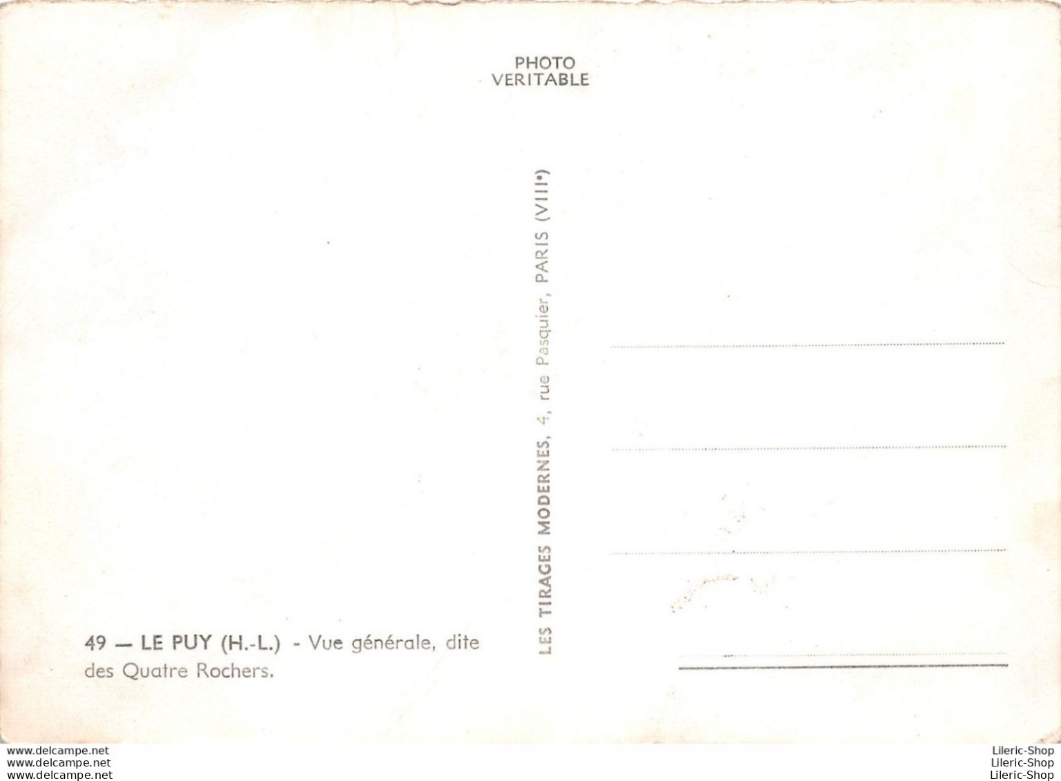 LE PUY ( 43 ) - CPSM ±1960 Vue Générale, Dite Des QUATRE ROCHERS - Éd. LES TIRAGES MODERNES - Other & Unclassified