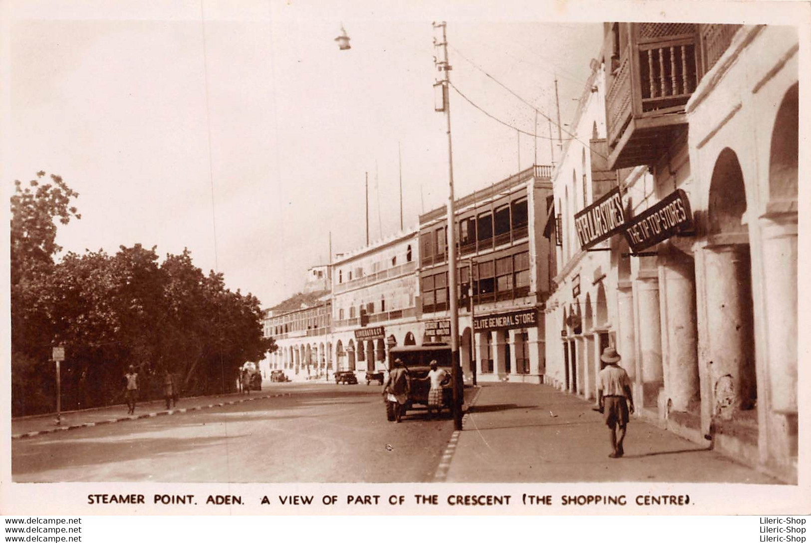 CPA Aden ± 1930 - Steamer Point - A View Of Part Of The Crescent - Shopping Centre - Photographed By A. ABASSI - Yémen