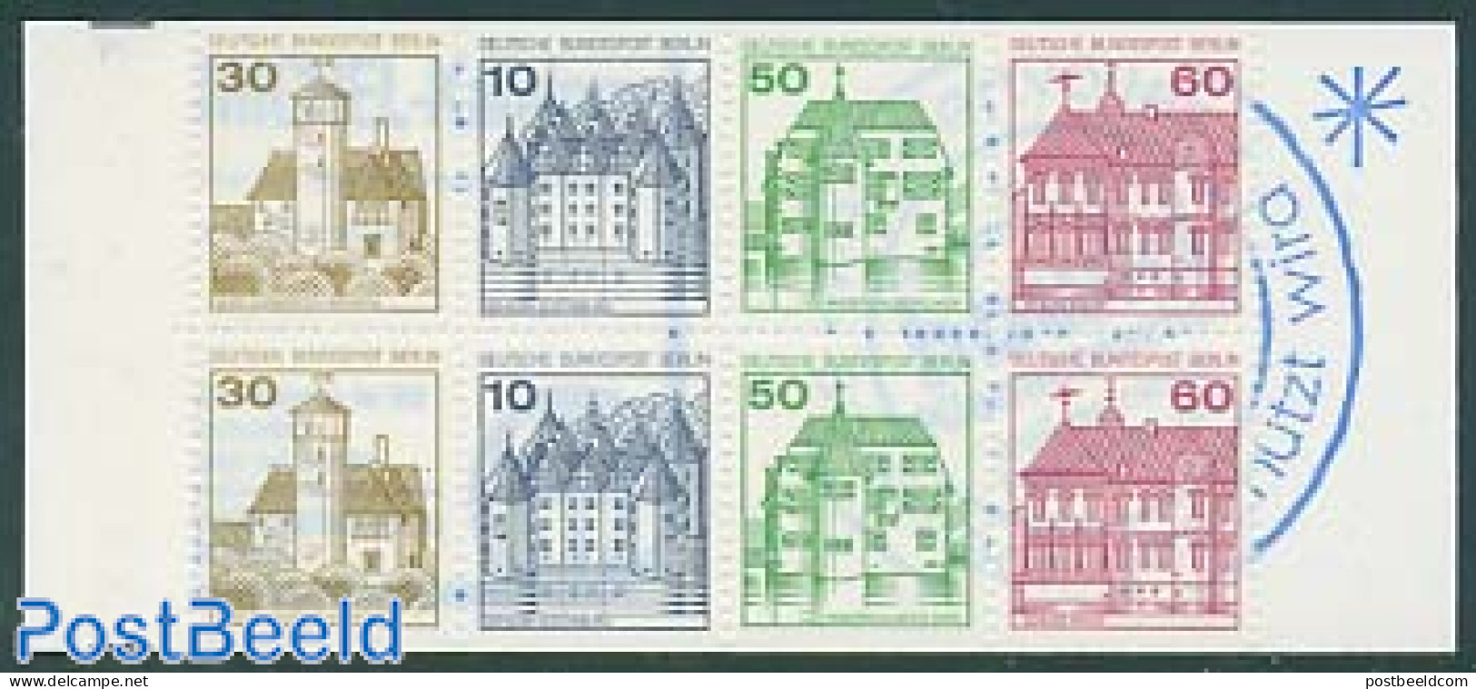 Germany, Berlin 1980 Castles Booklet (Michel/Hawid), Mint NH, Stamp Booklets - Art - Castles & Fortifications - Neufs