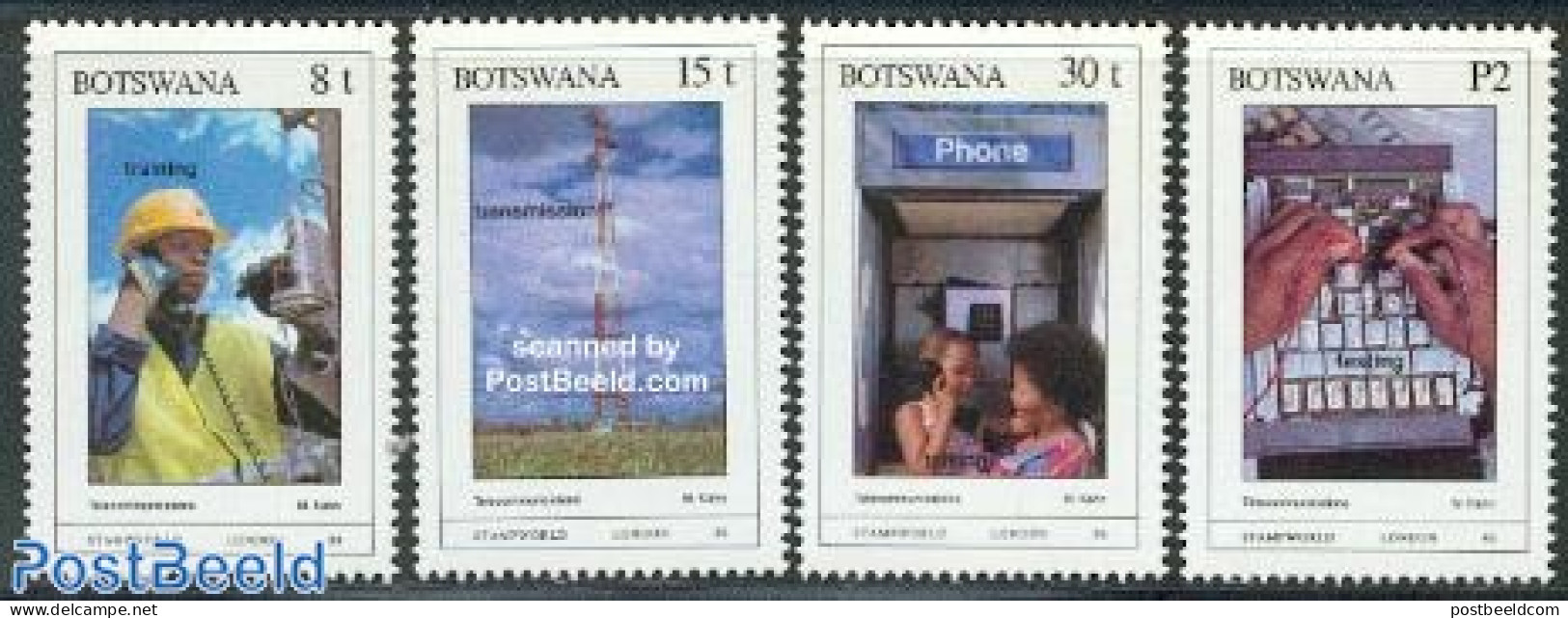 Botswana 1990 Stamp World London 4v, Mint NH, Science - Telecommunication - Telephones - Philately - Telecom