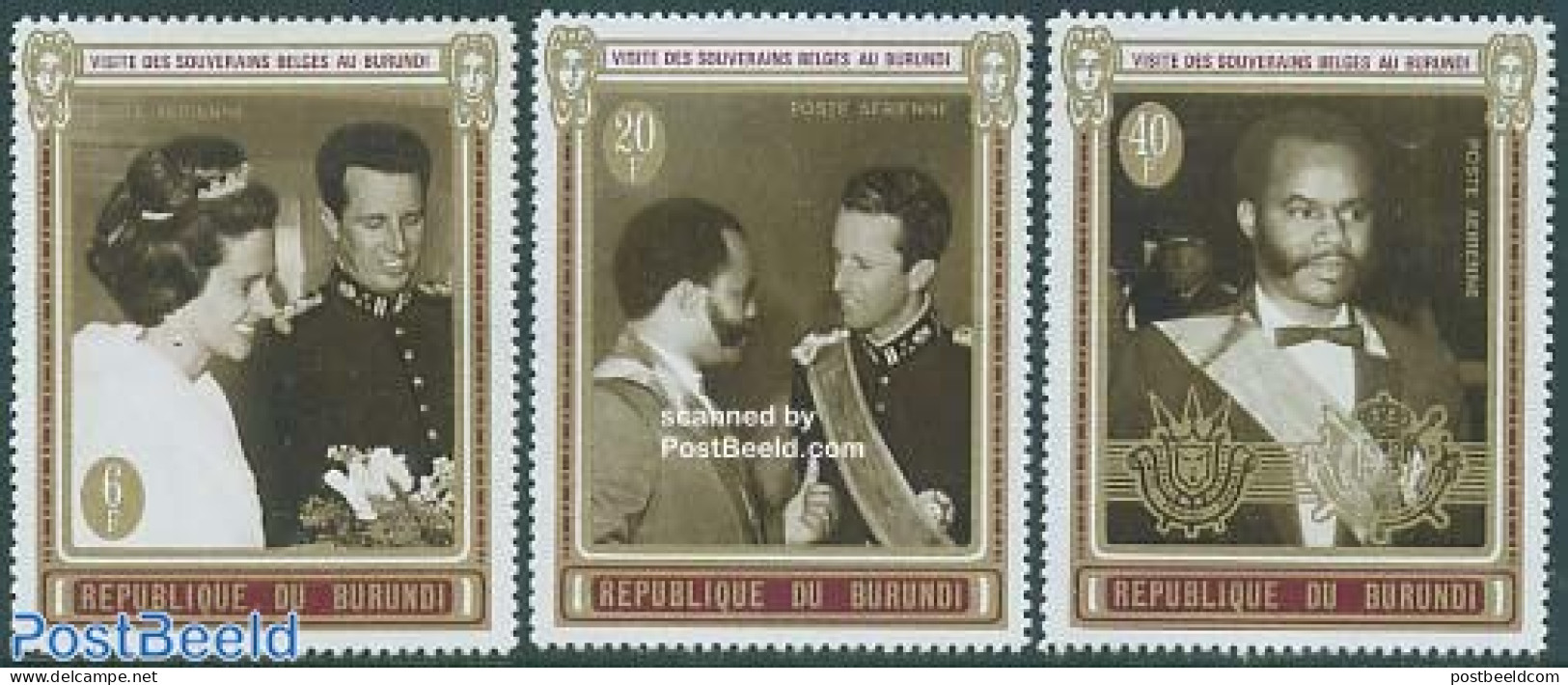 Burundi 1970 Belgian Royal Visit 3v, Mint NH, History - Kings & Queens (Royalty) - Koniklijke Families