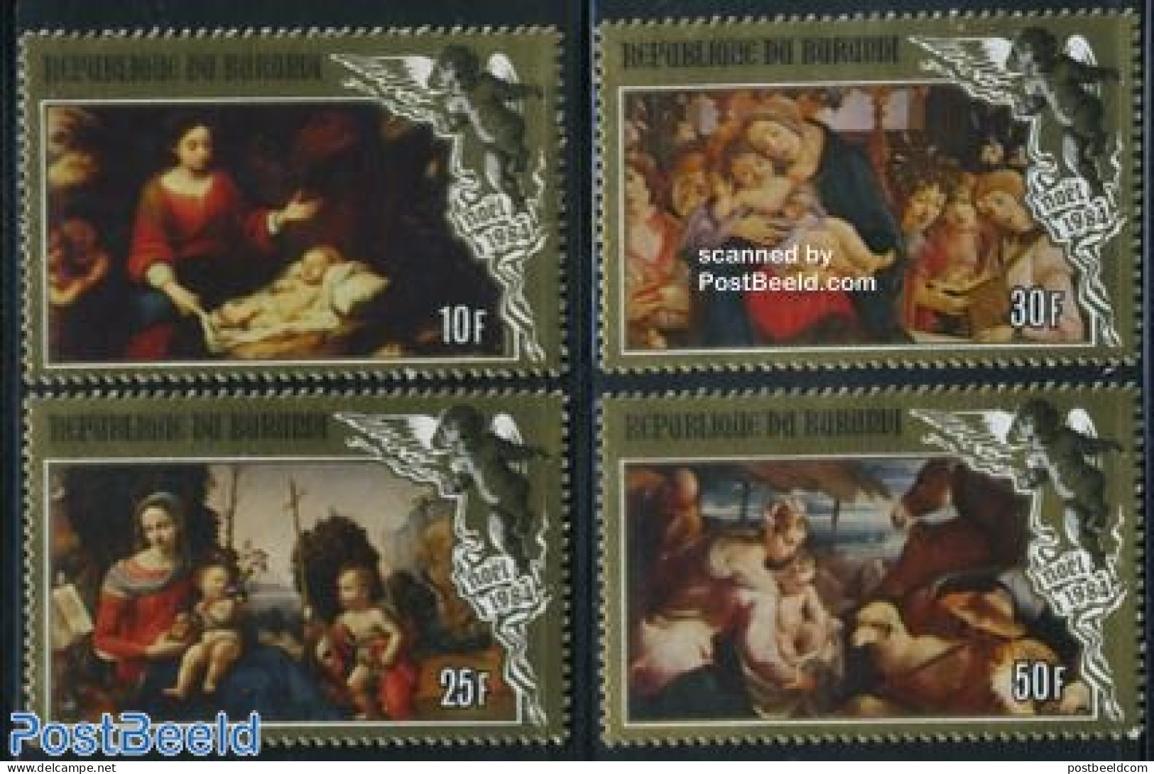 Burundi 1984 Christmas 4v, Mint NH, Religion - Christmas - Religion - Art - Paintings - Noël