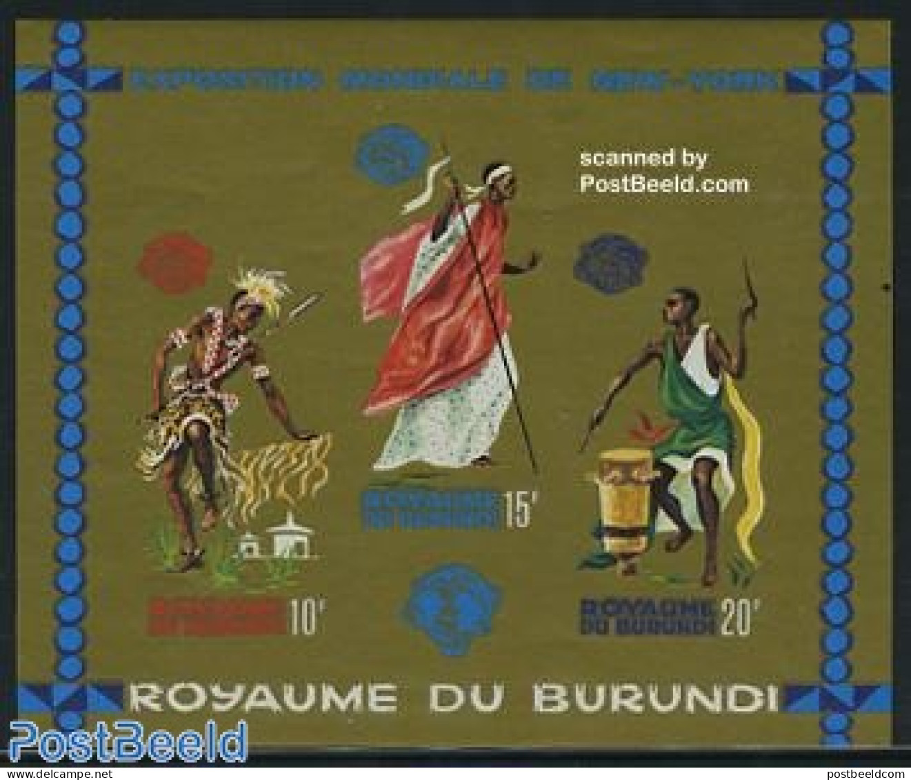 Burundi 1964 Expo New York S/s Imperforated, Mint NH, Performance Art - Various - Dance & Ballet - Music - Folklore - .. - Dance
