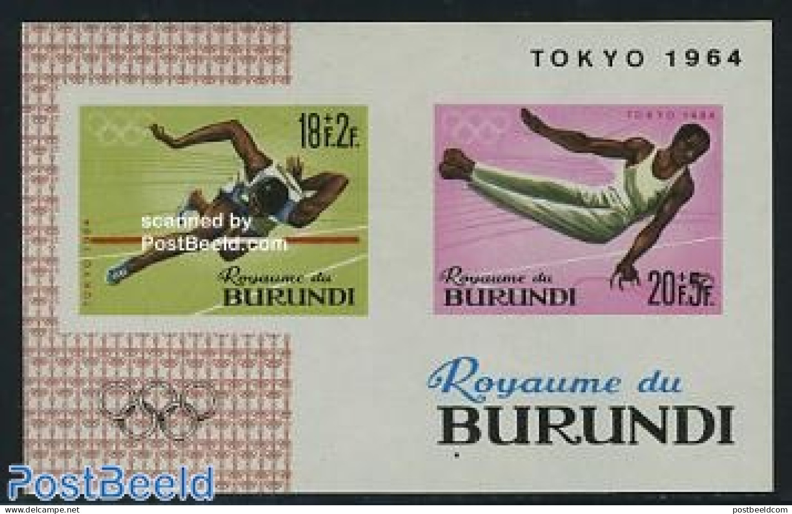 Burundi 1964 Tokyo Olympic Games S/s Imperforated, Mint NH, Sport - Athletics - Gymnastics - Olympic Games - Leichtathletik