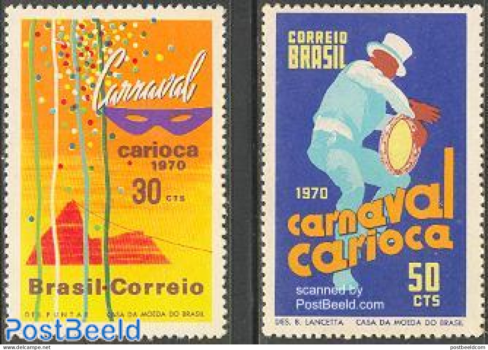 Brazil 1970 Carnival 2v, Mint NH, Various - Folklore - Unused Stamps