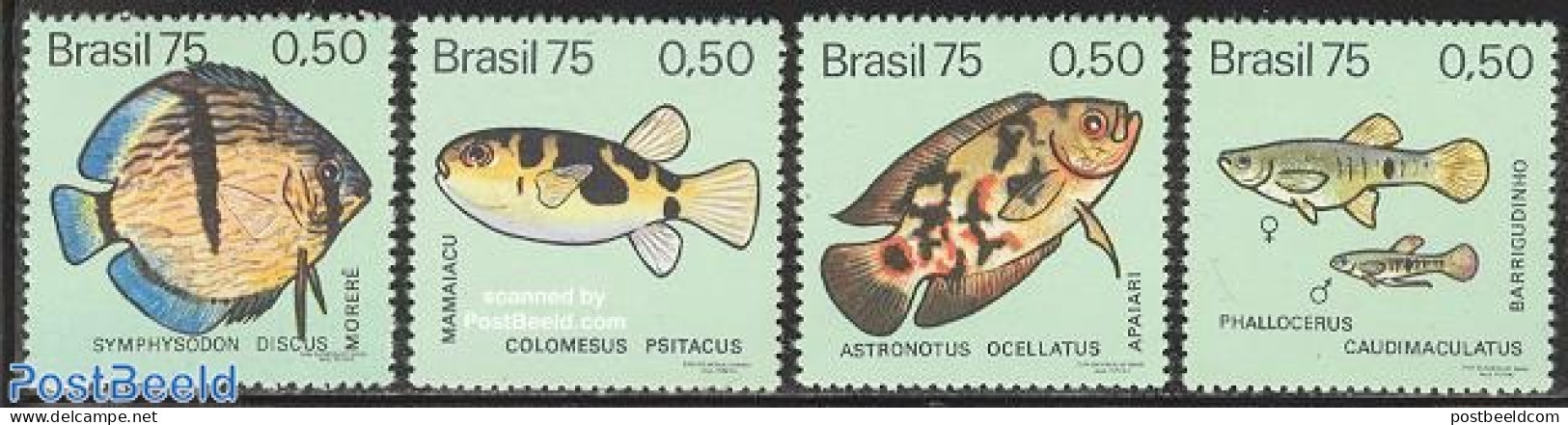 Brazil 1975 Fish 4v, Mint NH, Nature - Fish - Neufs