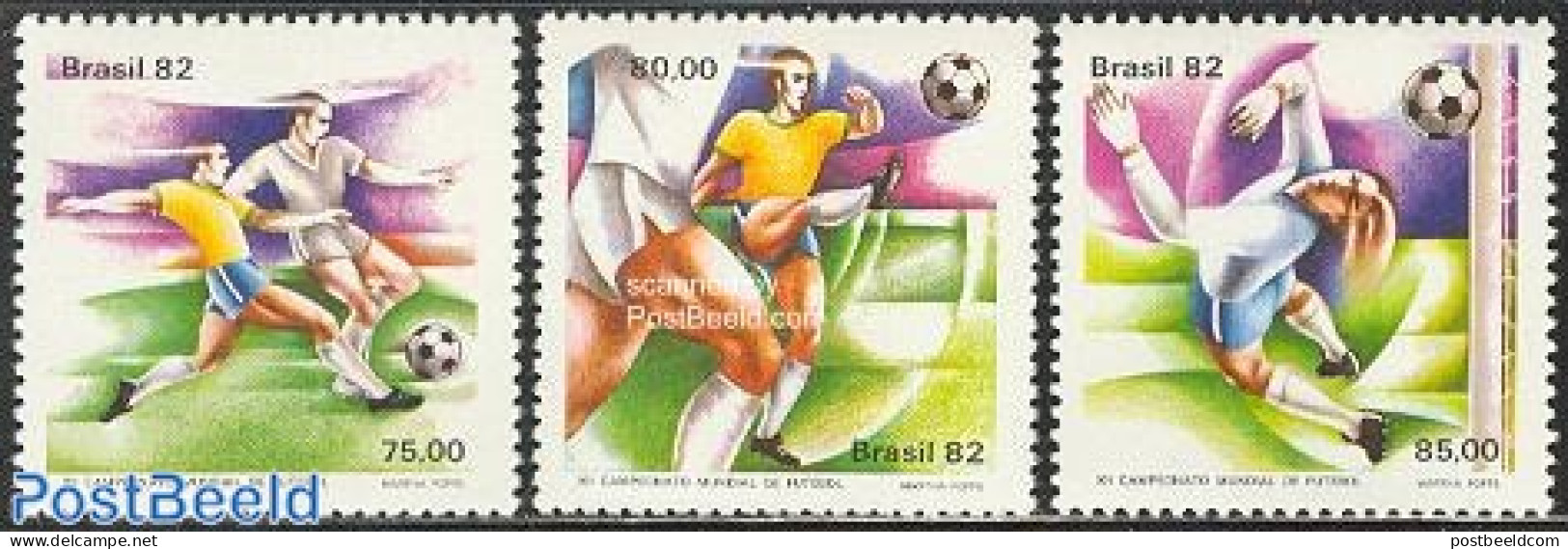 Brazil 1982 World Cup Football, Spain 3v, Mint NH, Sport - Football - Unused Stamps