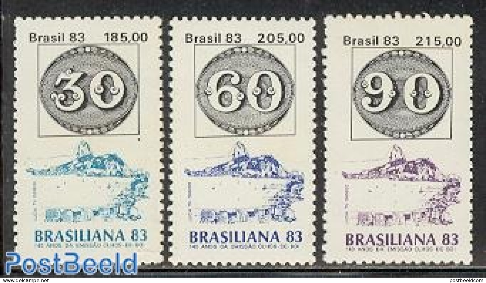 Brazil 1983 Brasiliana 83 3v, Mint NH, Stamps On Stamps - Neufs