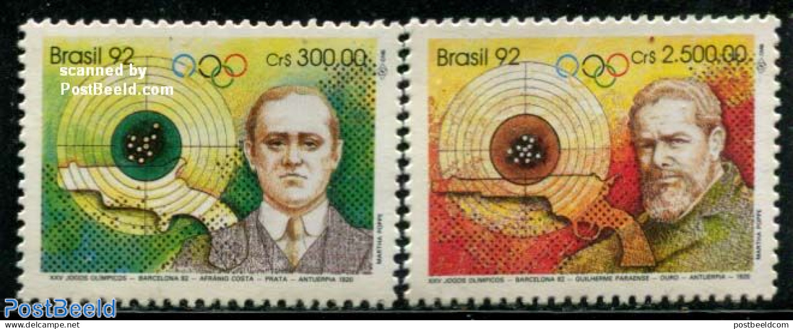 Brazil 1992 Olympic Games 2v, Mint NH, Sport - Olympic Games - Shooting Sports - Unused Stamps