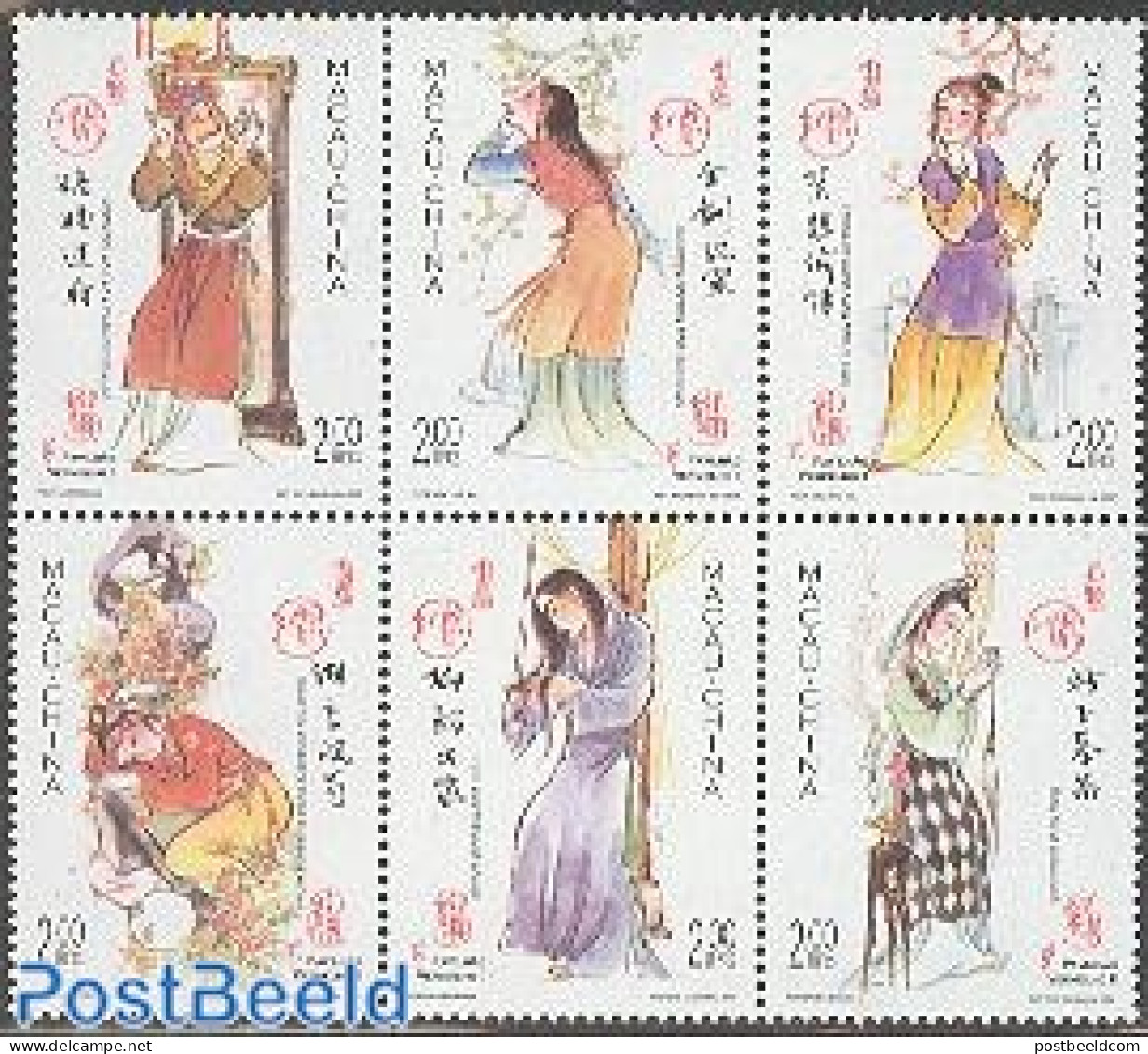 Macao 2002 Literature, Dream Of The Red Masion 6v [++], Mint NH, Authors - Unused Stamps