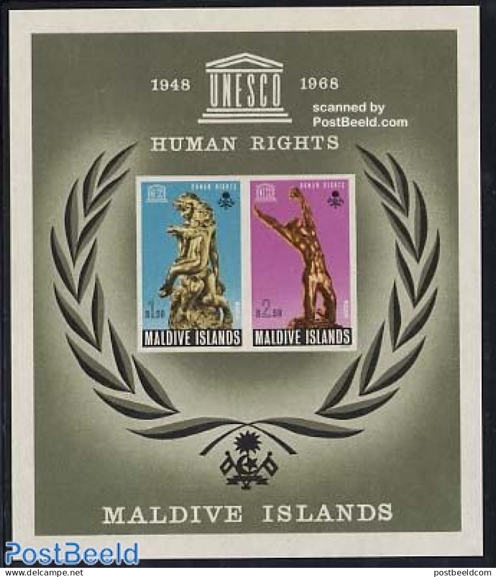 Maldives 1969 Human Rights S/s, Mint NH, History - Human Rights - Art - Sculpture - Skulpturen