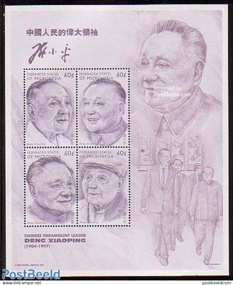 Micronesia 1997 Deng Xiaoping 4v M/s, Mint NH, History - Politicians - Micronésie