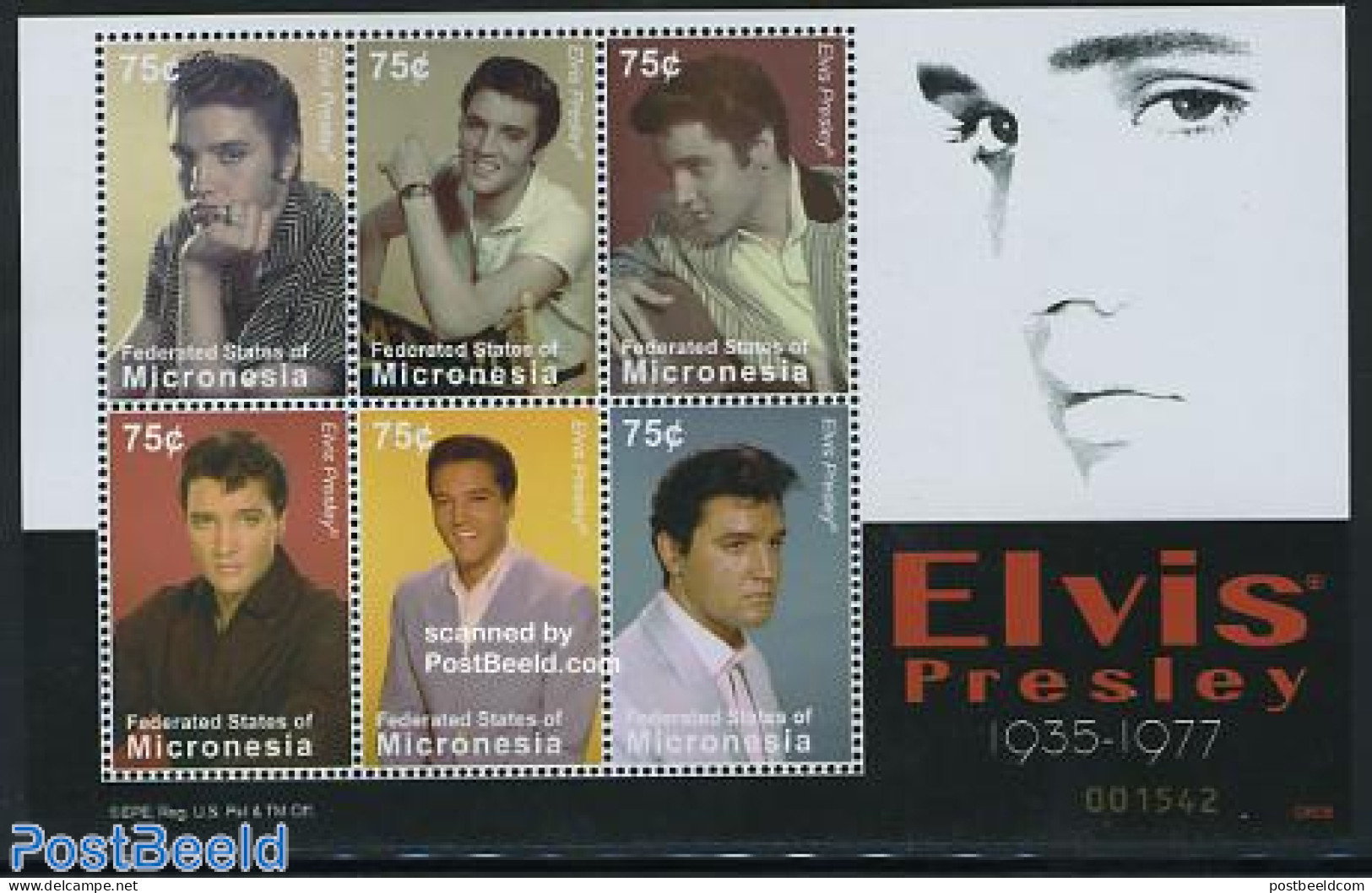 Micronesia 2008 Elvis Presley 6v M/s, Mint NH, Performance Art - Elvis Presley - Music - Popular Music - Elvis Presley