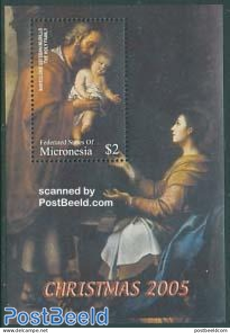 Micronesia 2005 Christmas S/s, Murillo Painting, Mint NH, Religion - Christmas - Art - Paintings - Noël