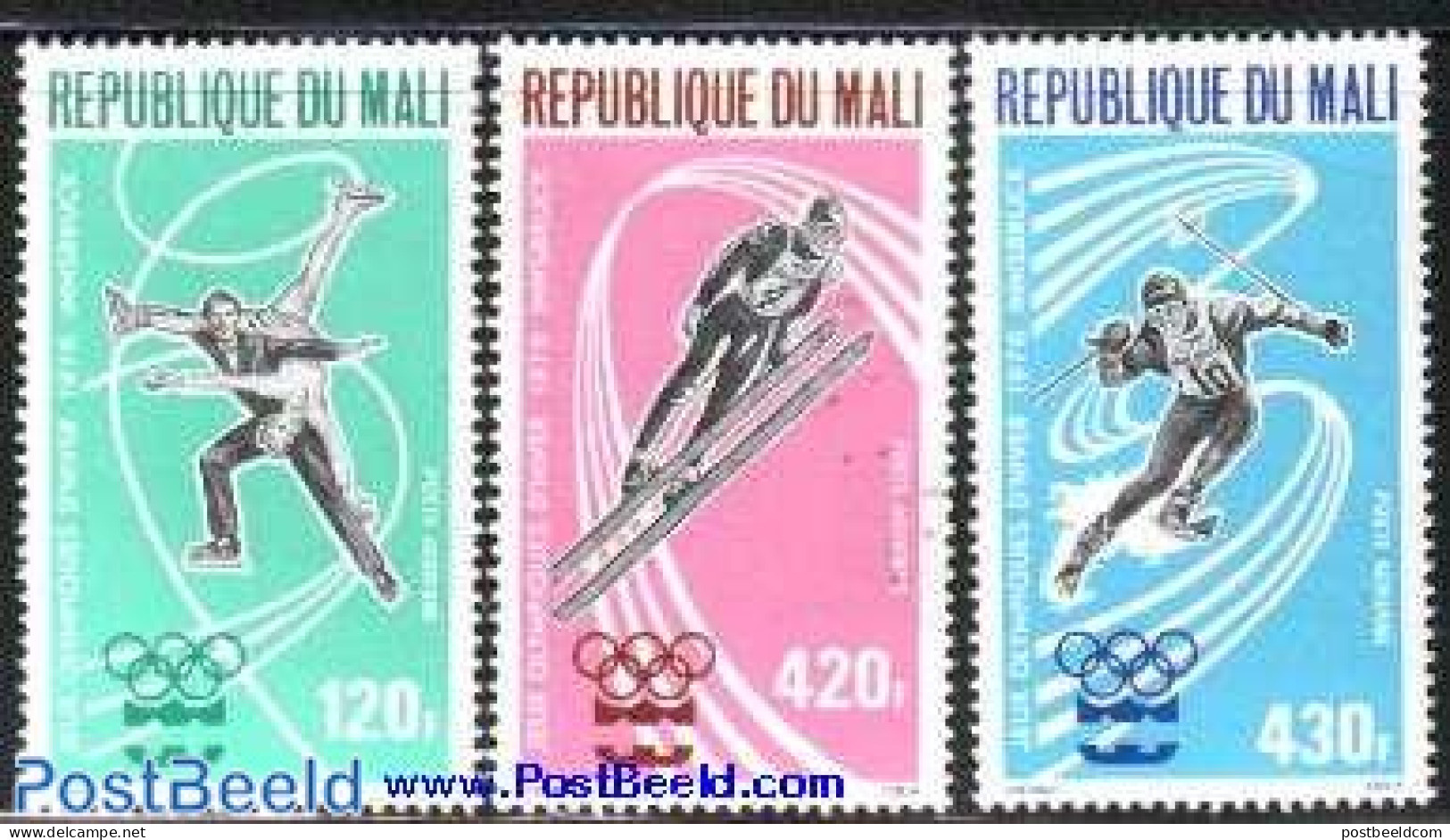 Mali 1976 Olympic Winter Games Innsbruck 3v, Mint NH, Sport - Olympic Winter Games - Skating - Skiing - Skisport