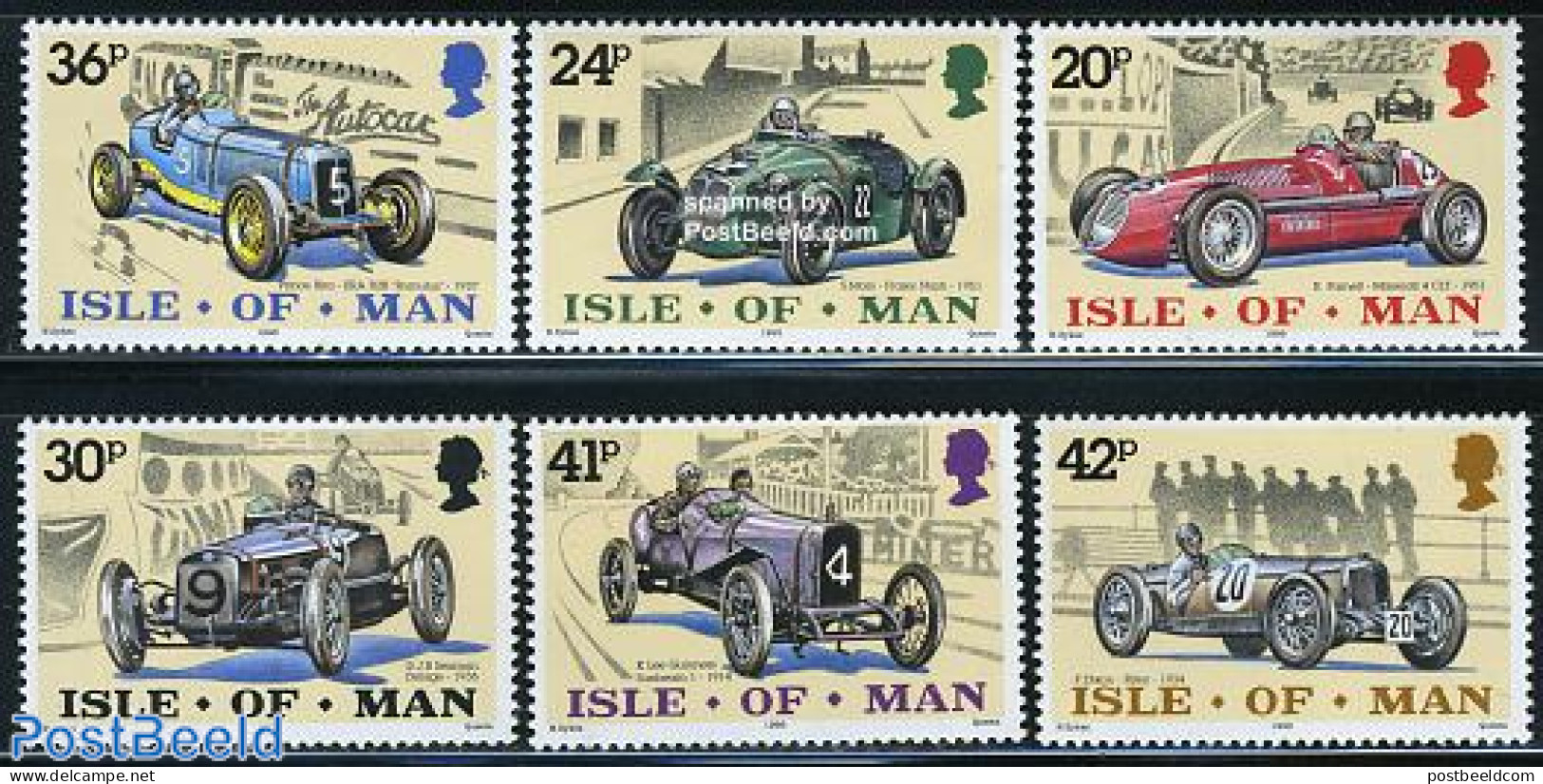 Isle Of Man 1995 Automobiles 6v, Mint NH, Sport - Transport - Autosports - Automobiles - Auto's