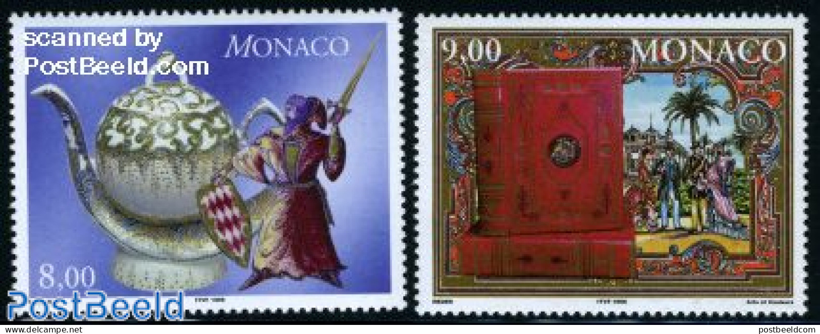 Monaco 1998 Art 2v, Mint NH, Art - Art & Antique Objects - Books - Ceramics - Unused Stamps