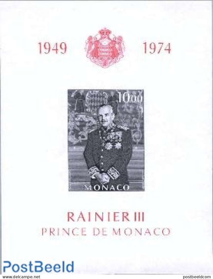 Monaco 1974 Silver Jubilee S/s, Mint NH, History - Kings & Queens (Royalty) - Neufs