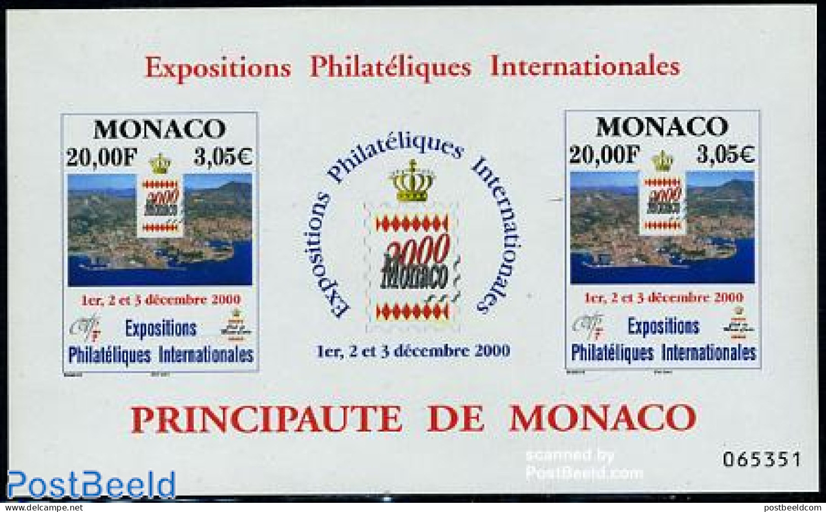 Monaco 2000 Monaco 2000 Stamp Exposition S/s, Mint NH - Ungebraucht