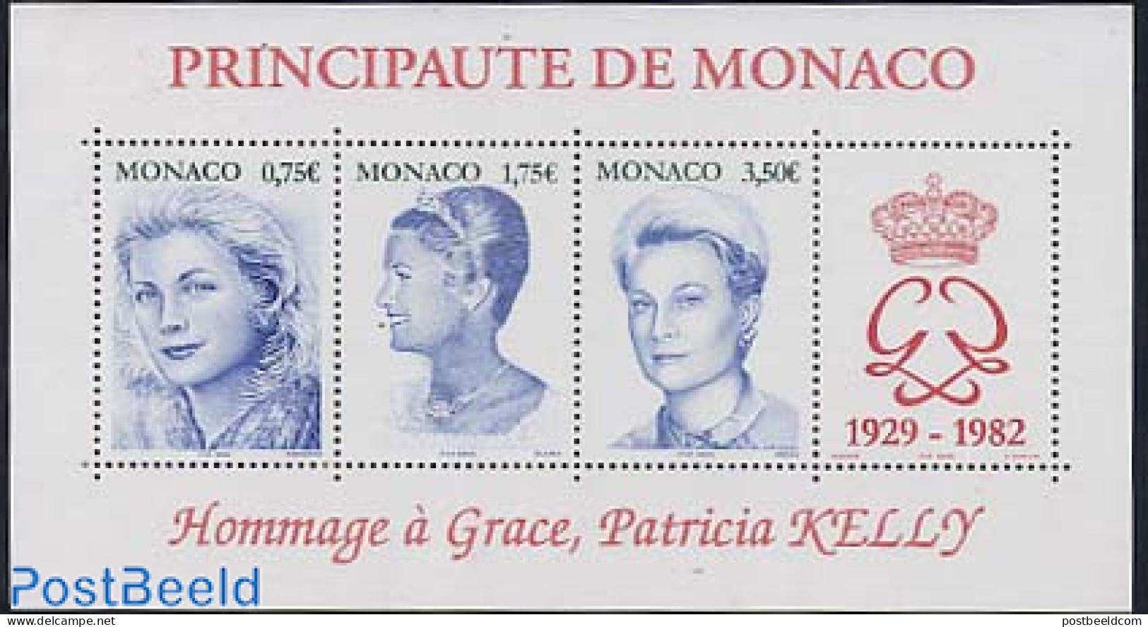 Monaco 2004 Grace Kelly S/s, Mint NH, History - Kings & Queens (Royalty) - Neufs