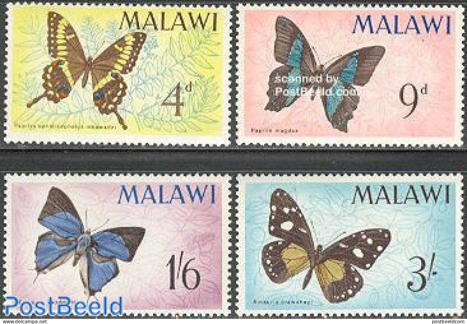 Malawi 1966 Butterflies 4v, Mint NH, Nature - Butterflies - Malawi (1964-...)