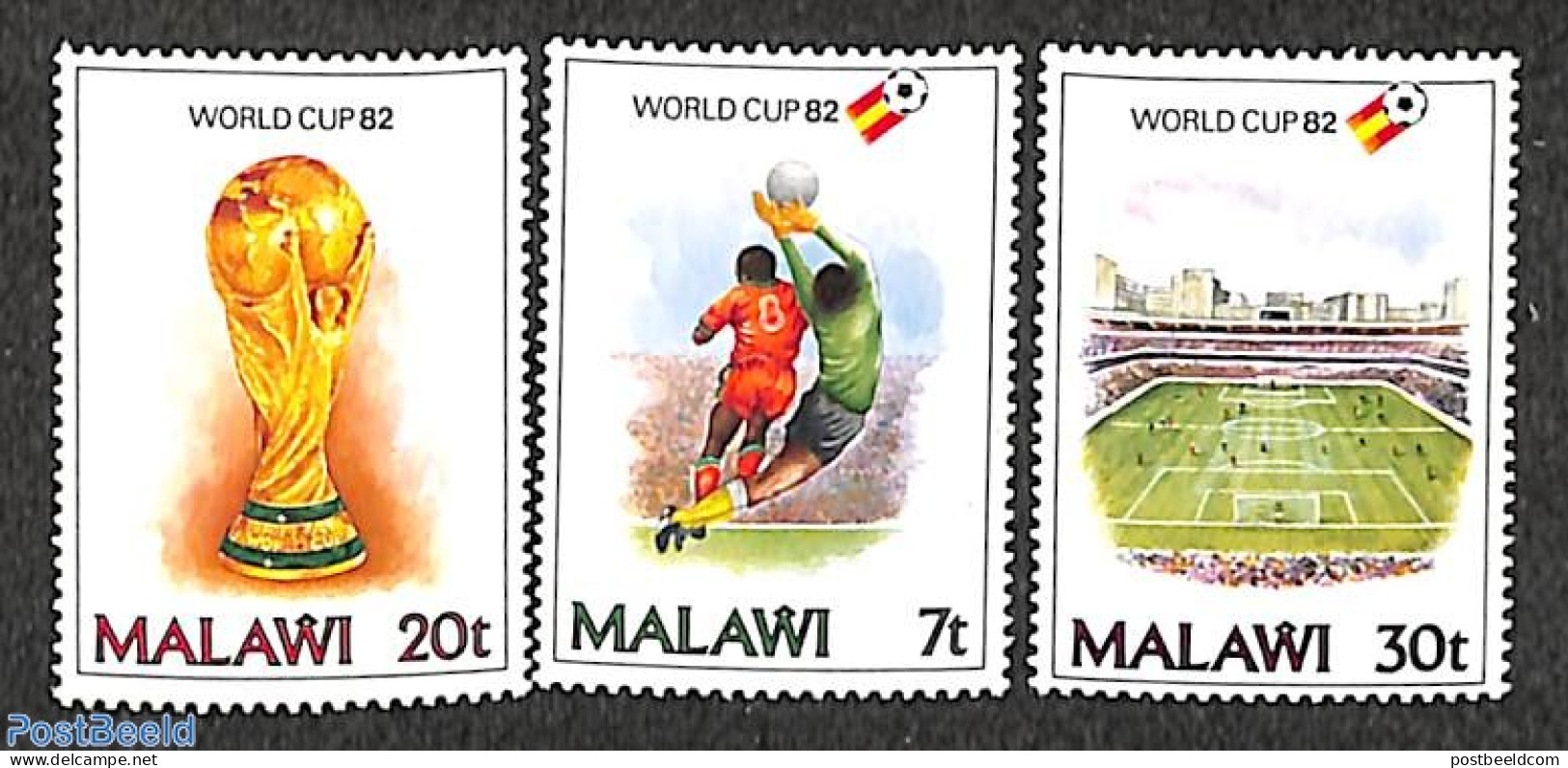 Malawi 1982 Football Games Spain 3v, Mint NH, Sport - Football - Malawi (1964-...)