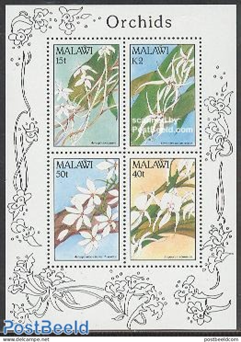 Malawi 1990 Orchids S/s, Mint NH, Nature - Flowers & Plants - Orchids - Malawi (1964-...)