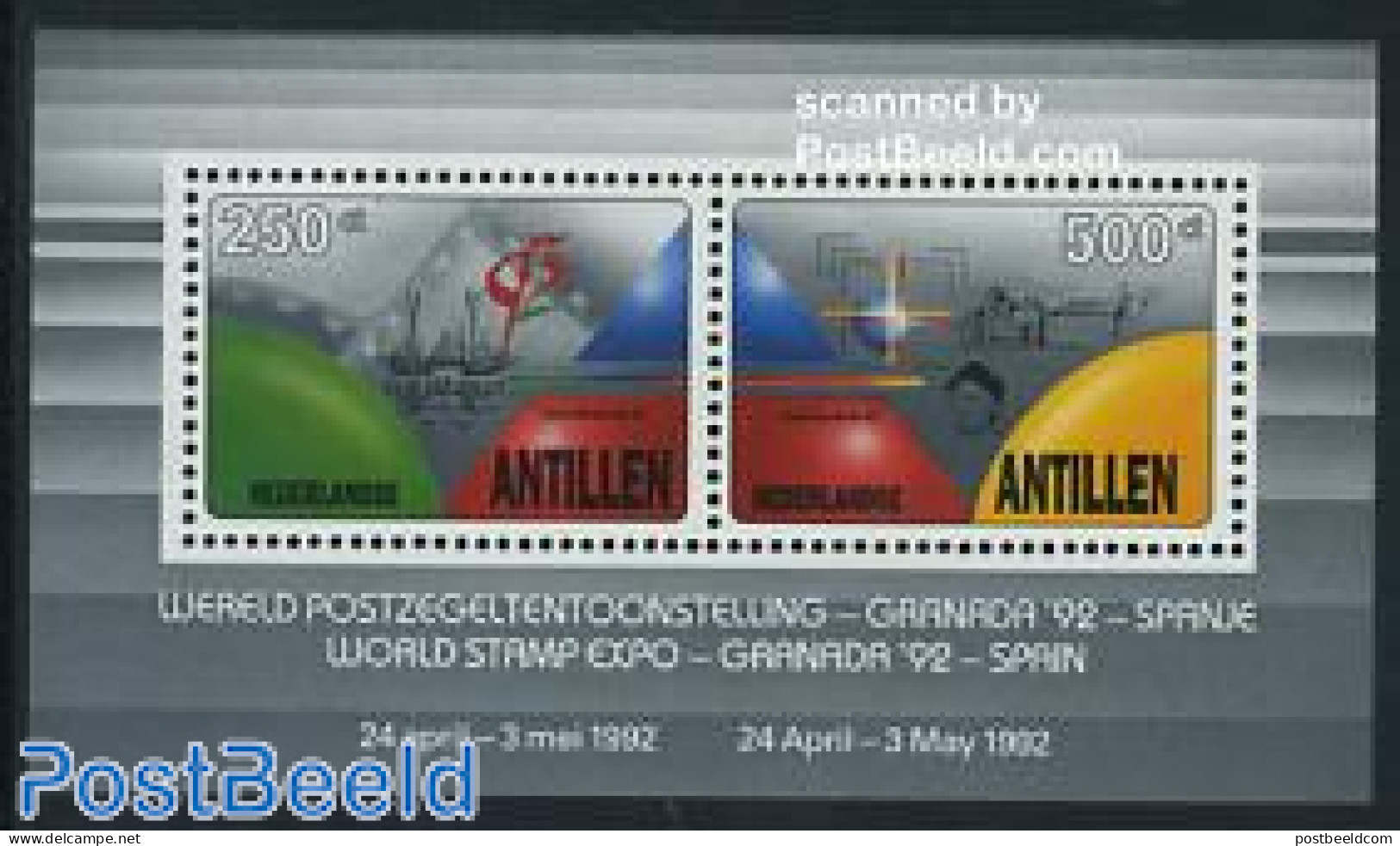 Netherlands Antilles 1992 Stamp Expo S/s, Mint NH, History - Various - Explorers - World Expositions - Erforscher