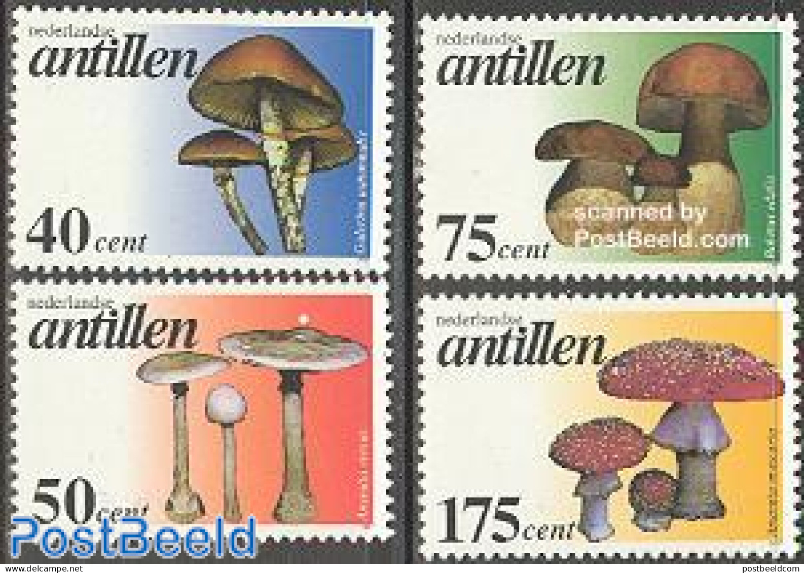 Netherlands Antilles 1997 Mushrooms 4v, Mint NH, Nature - Mushrooms - Funghi