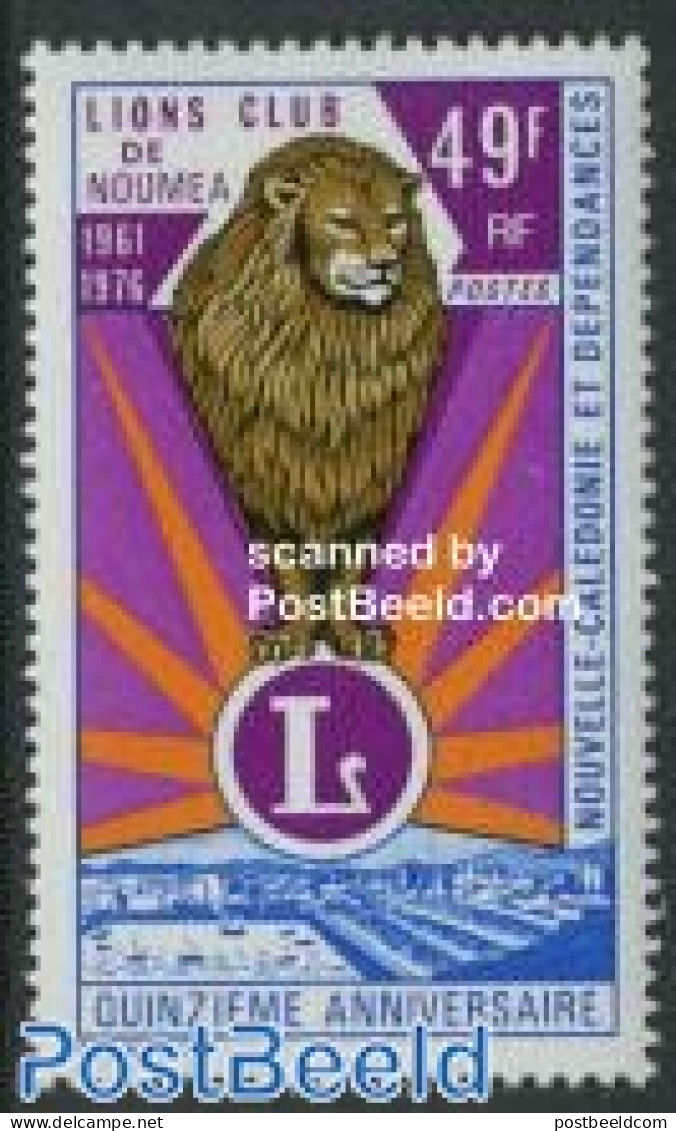 New Caledonia 1976 Lions Club 1v, Mint NH, Nature - Various - Cat Family - Lions Club - Unused Stamps