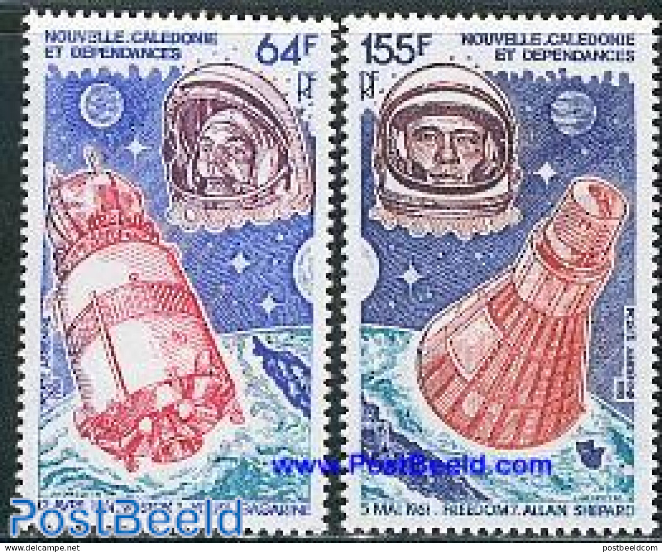 New Caledonia 1981 First Manned Space Flight 2v, Mint NH, Transport - Space Exploration - Neufs