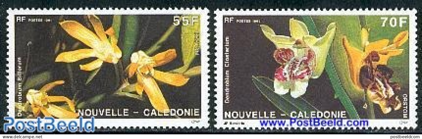 New Caledonia 1991 Orchids 2v, Mint NH, Nature - Flowers & Plants - Orchids - Neufs