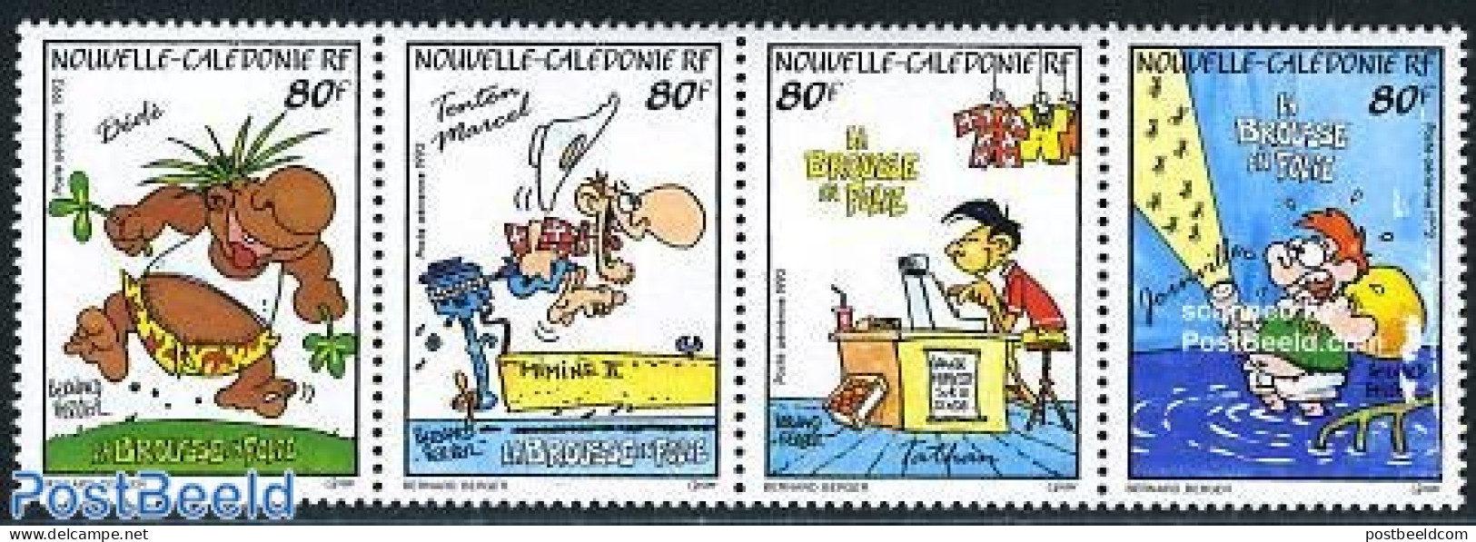 New Caledonia 1992 Comics 4v [:::], Mint NH, Art - Comics (except Disney) - Ungebraucht